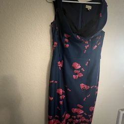 Wiggle Dress With Poppy Design