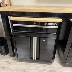 Husky Steel Garage Storage System Base Cabinet Like New