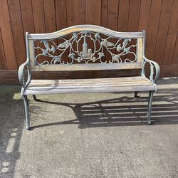Cast-iron with wood slat bench￼