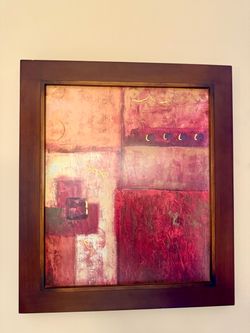 Abstract Diptych Art – Heavy Wood Frames (26x30 each)