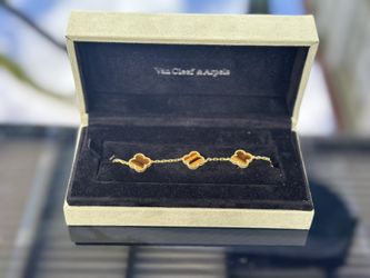 Van Cleef Style Tiger’s Eye Bracelet 🐅✨ | 5 Motifs + Box