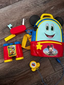 Mickey Mouse Kids Adventure Backpack Play Set (Binoculars, Tools & Compass)