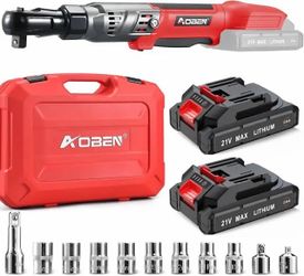 AOBEN / AOBEN-KOBEN 21V 1/2" Cordless Ratchet Wrench Set (MOD. AB7332C) - New in Case