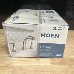 MOEN Findlay 8 in. Widespread 2-Handle Bathroom Faucet in Spot Resist Brushed Nickel (Valve Included)