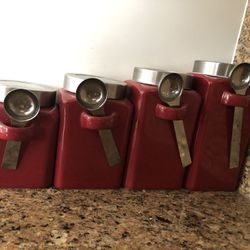 4 Piece Canisters With Spoons