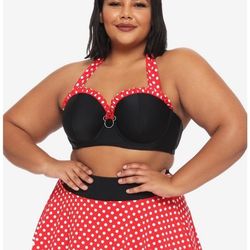 Disney Minnie Mouse Ruffle Halter Swim Set Plus Size