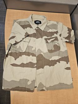 M Stussy desert camo button up