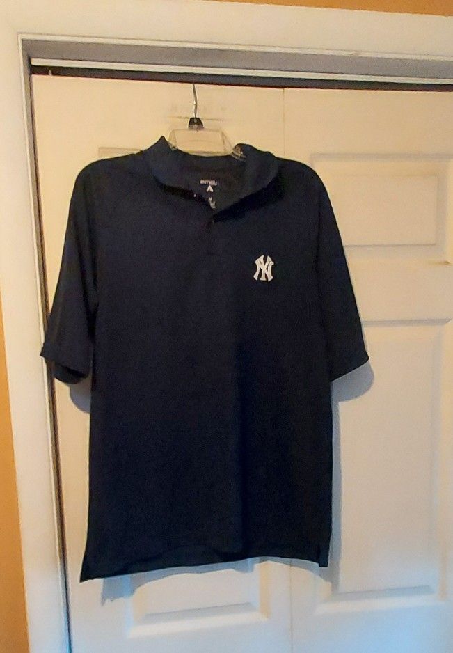 Antigua Navy Blue New York Yankees Embroidered Logo NY Golf Polo Shirt MLB Med
