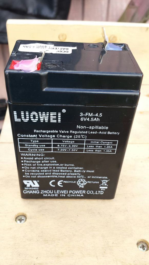 Luowei battery 3-fm-4.5 6v4.5Ah.non-spillable. for Sale in Tampa, FL -  OfferUp
