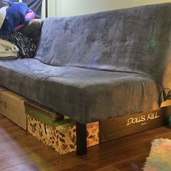 grey futon