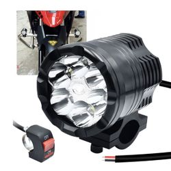 Vooda Motorcycle Led Driving Lights, 12-60V 18W 2500LM 6 LEDs Waterproof Off Road Work Light Spotlights With Switch, For ATV Bike Race 4x4Pickup Boat 