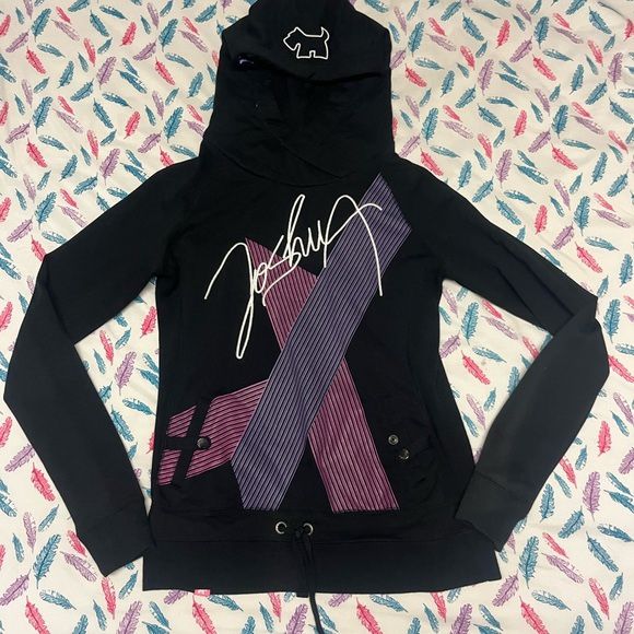 Joshua Perets Black Hoodie with Signature Design