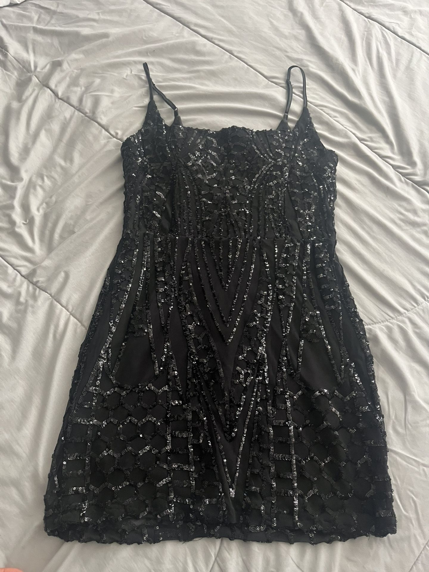 Sequins Black Dress