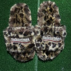 Leopard balenciaga Slides