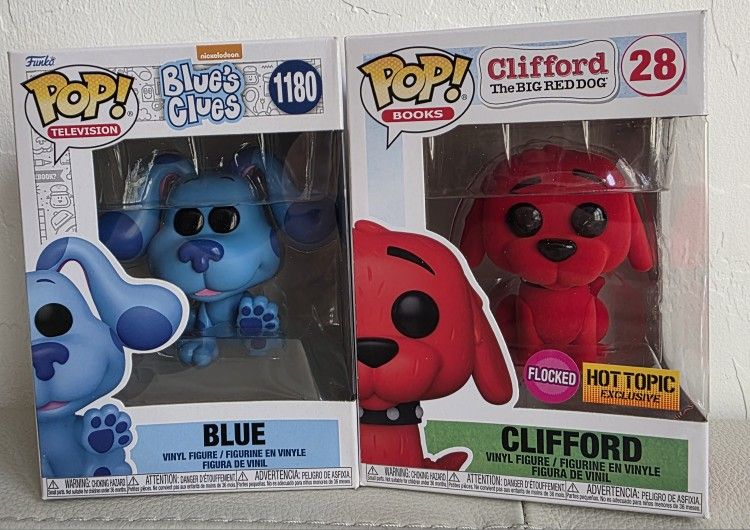 Funko Pop Blue & Clifford The Big Red Dog Flocked Exclusive