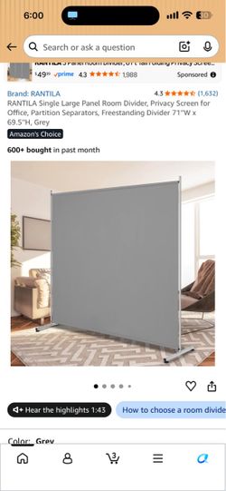 Gray panel divider