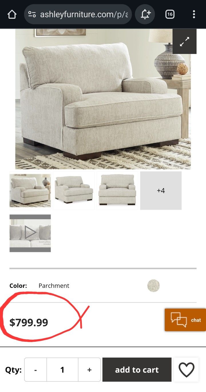 Alesandra Oversized Chair From Ashley Homestore 