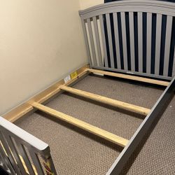 Full Size Bed Frame Boxspring And 6inch Memory Foam Mattress 