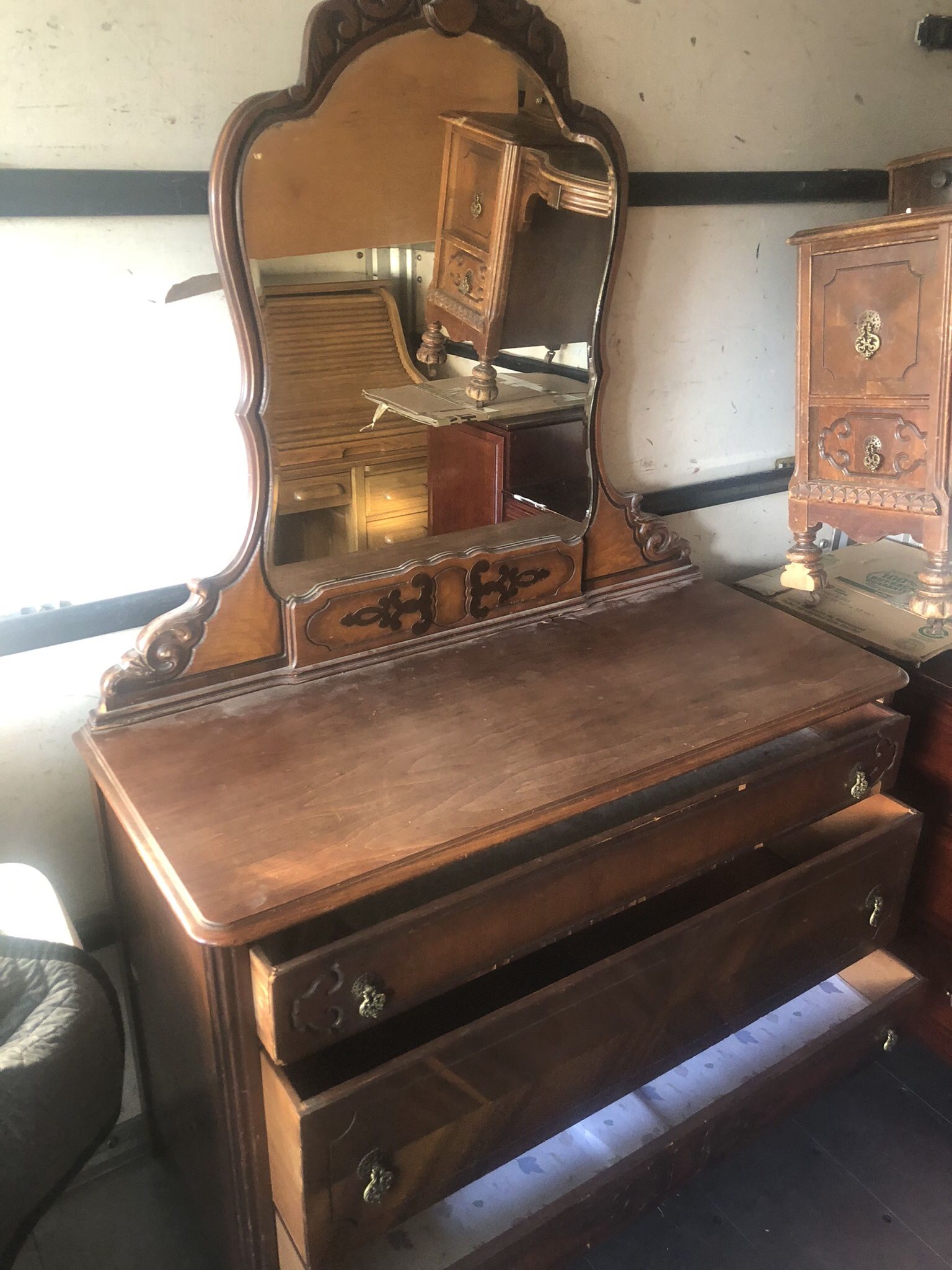 Antique Dresser W/Mirror