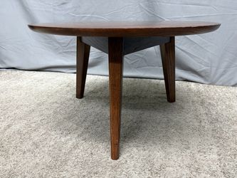 Dark Solid Wood Modern Round End Table