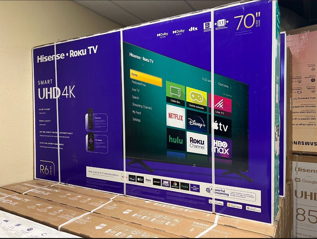 70” Hisense Roku 4K UHD Smart Tv