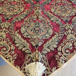 $125.00 - (6) Vtg Croscill Brand Swag Valances w/Tassels! Gorgeous/High-Quality Tapestry Damask Style Fabric + Rich Looking Colors!  Like New!