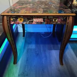Custom Marvel Comics Epoxy Resin Table W/ (Smart L.E.D. ) One Of A kind (1 Of 1)