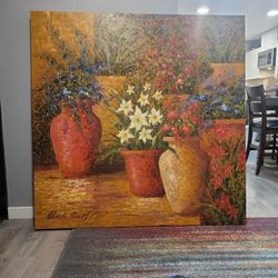 Large Floral Canvas Painting 60"×60"