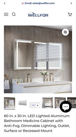 WELLFOR ELIN-W8MCL6030 60-inch by 30-inch lighted medicine cabinet