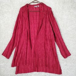 Chicos Travelers Women Textured Cardigan Size 3 (US XL) Open Front Layering
