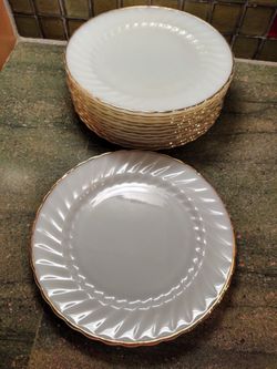 Vintage Milk Glass Dinner Plates