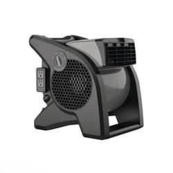 Blower Fan for Home, Job Site in Gray, 375 CFM, 2 120V Outlets, Circuit Breaker