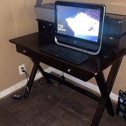 Computer With Desk And Printer