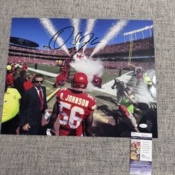 Derrick Johnson Signed Autograph 16x20 Photo - KC Chiefs- JSA Coa