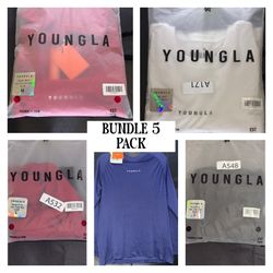 🔥 5-Piece YoungLA Gymwear Starter Pack – Tees / Shorts / Long Sleeve – BNWT 🔥