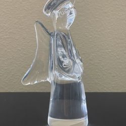 The Toscany Collection Over 24% Lead Crystal 7" Tall Angel Sculpture c1980