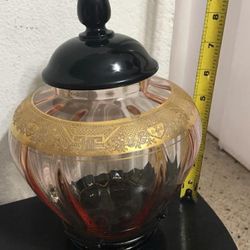 Bombonera Cristal Fileteado Antigua 