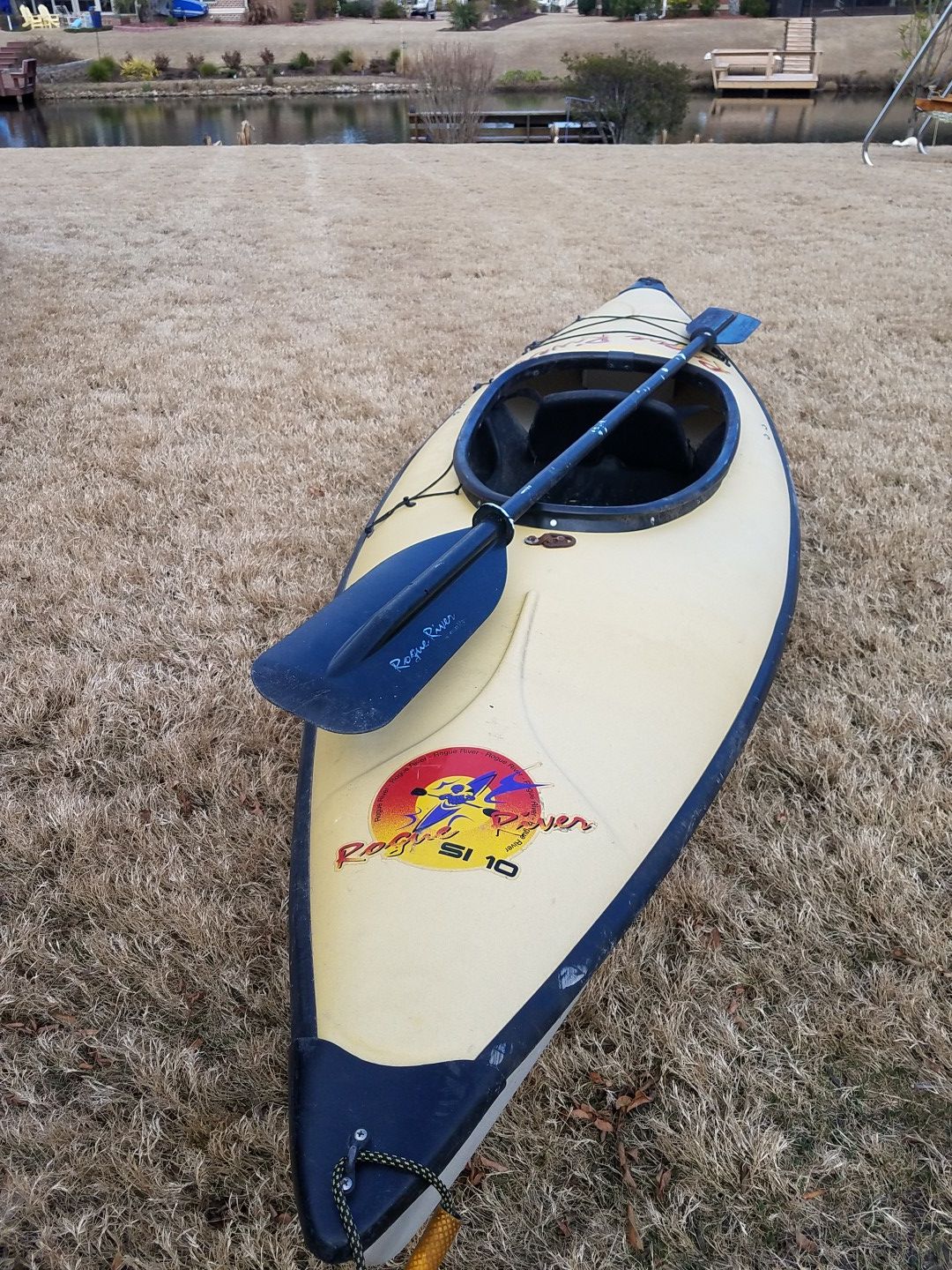 Rogue River Kayak S10, with paddle and jacket