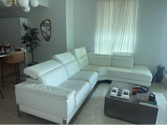 White Leather Sectional Sofa – City Furniture