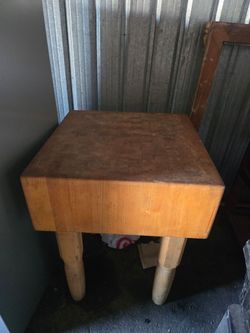 Vintage Solid Wood Butcher Block Table