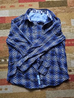 Robert Graham Blue Long Sleeve Shirt (Large) Business Casual