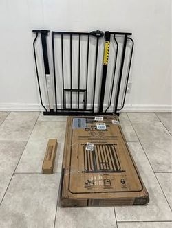 Wide Pet Gate / Baby Gate with Pet Door - Fits Openings 29” - 36.5”