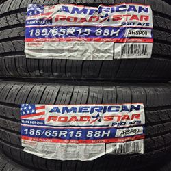 185-65-15 !!! AMERICAN ROADSTAR A/S !!! $230 LAS 4 LLANTAS MONTADAS Y BALANCEO INCLUIDO 👌