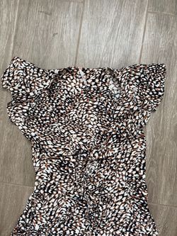 Animal Print Ruffle Sleeve Dress free people