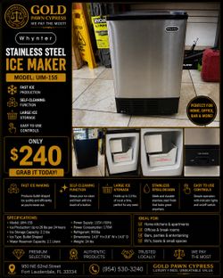 Whynter Stainless Steel Ice Maker UIM-155