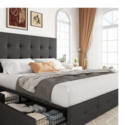 Gray Queen size bed
