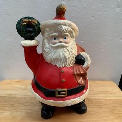 Vintage 1964 Arnel's Ceramic Santa Claus Christmas Cookie Candy Jar