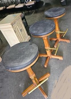 3 pair of wooden stools