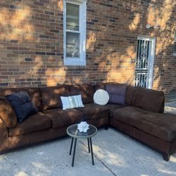 Chocolate brown 2 Piece Sectional Couch