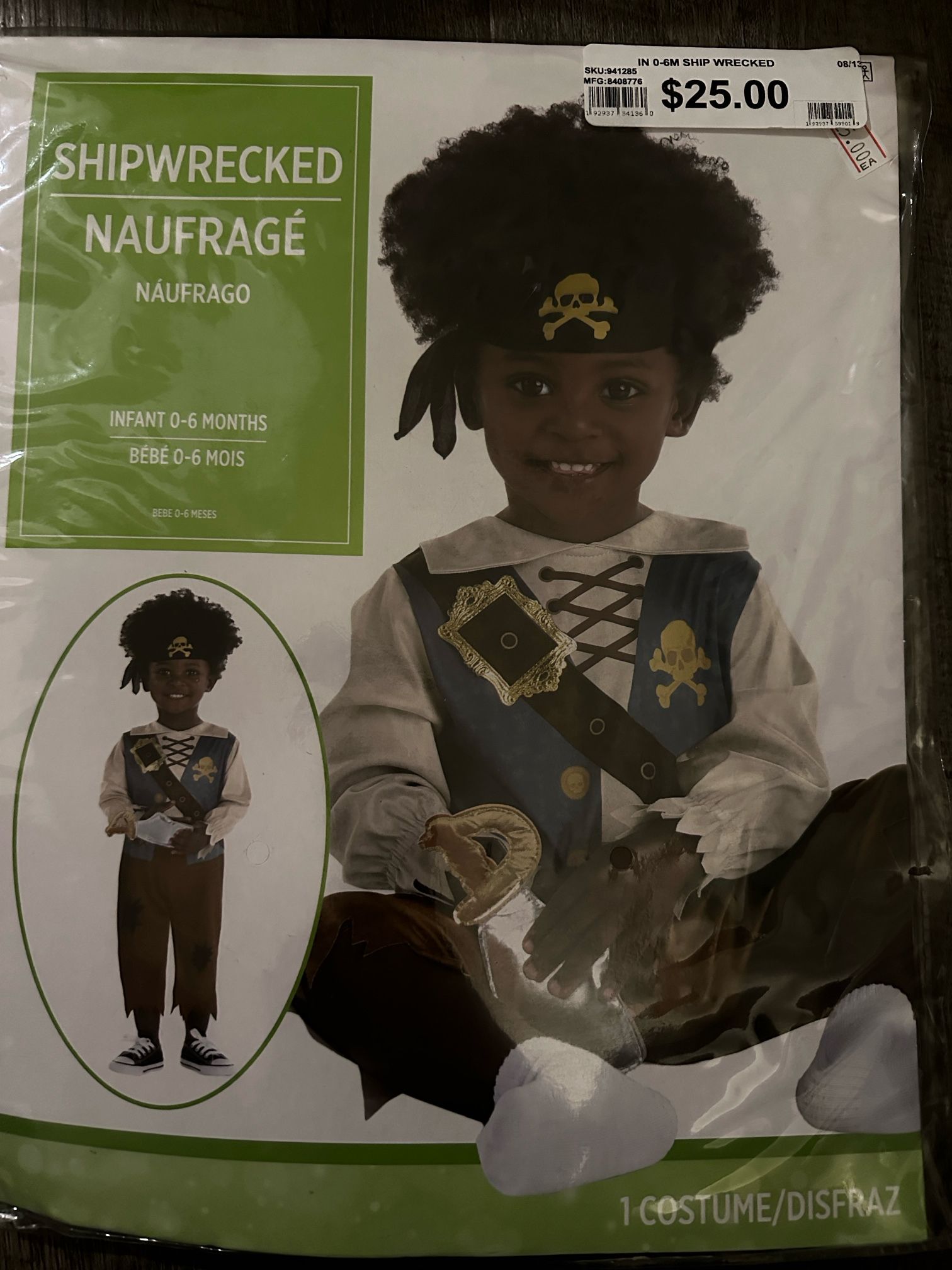 PIRATE COSTUME FOR NEW BORNS BRAND NEW